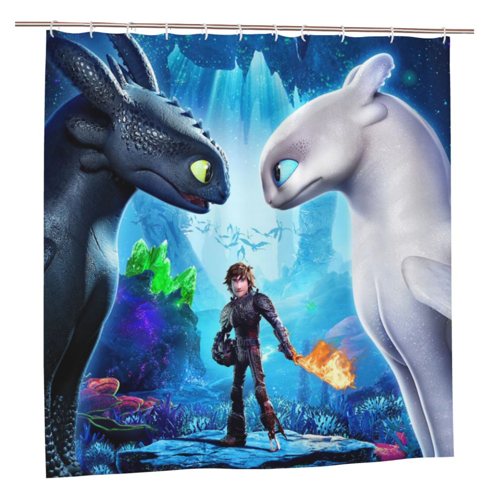 How to train your dragon Bathroom Shower Curtain,Bath Curtains Durable Waterproof Bath Curtain with 12 Hooks,72x72in, Adluts Girls Boys Bathroom Decor House Gifts